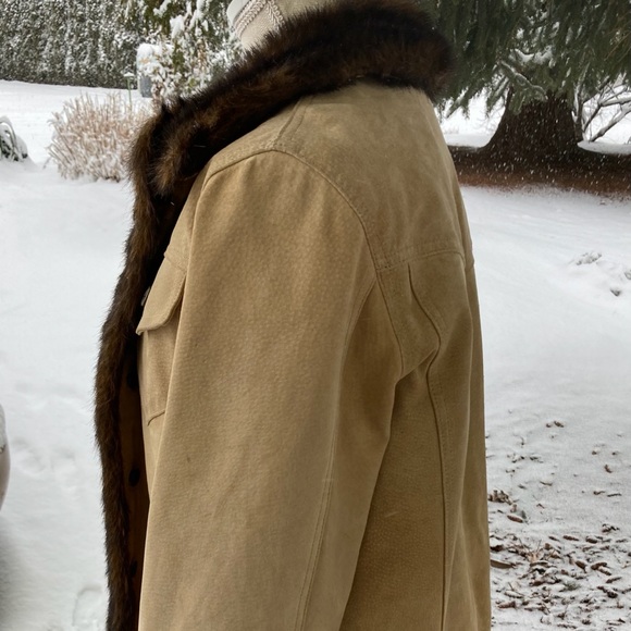 Wilson’s Maxima suede faux fur jacket medium - Picture 3 of 8